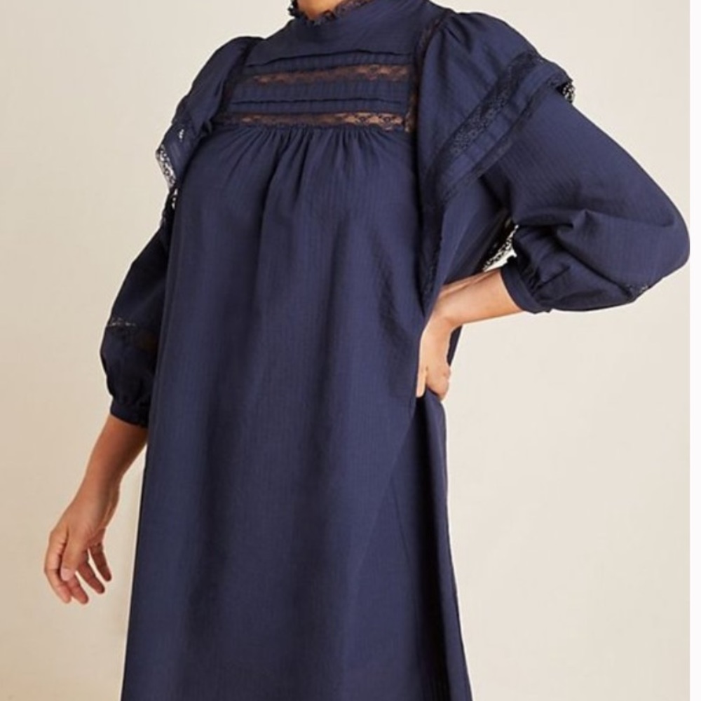 Anthropologie l Maeve Navy Fleetwood Tunic Dress - Picture 5 of 13